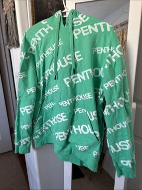 Reason Green Crewneck Hoodie with White All-Over Logo